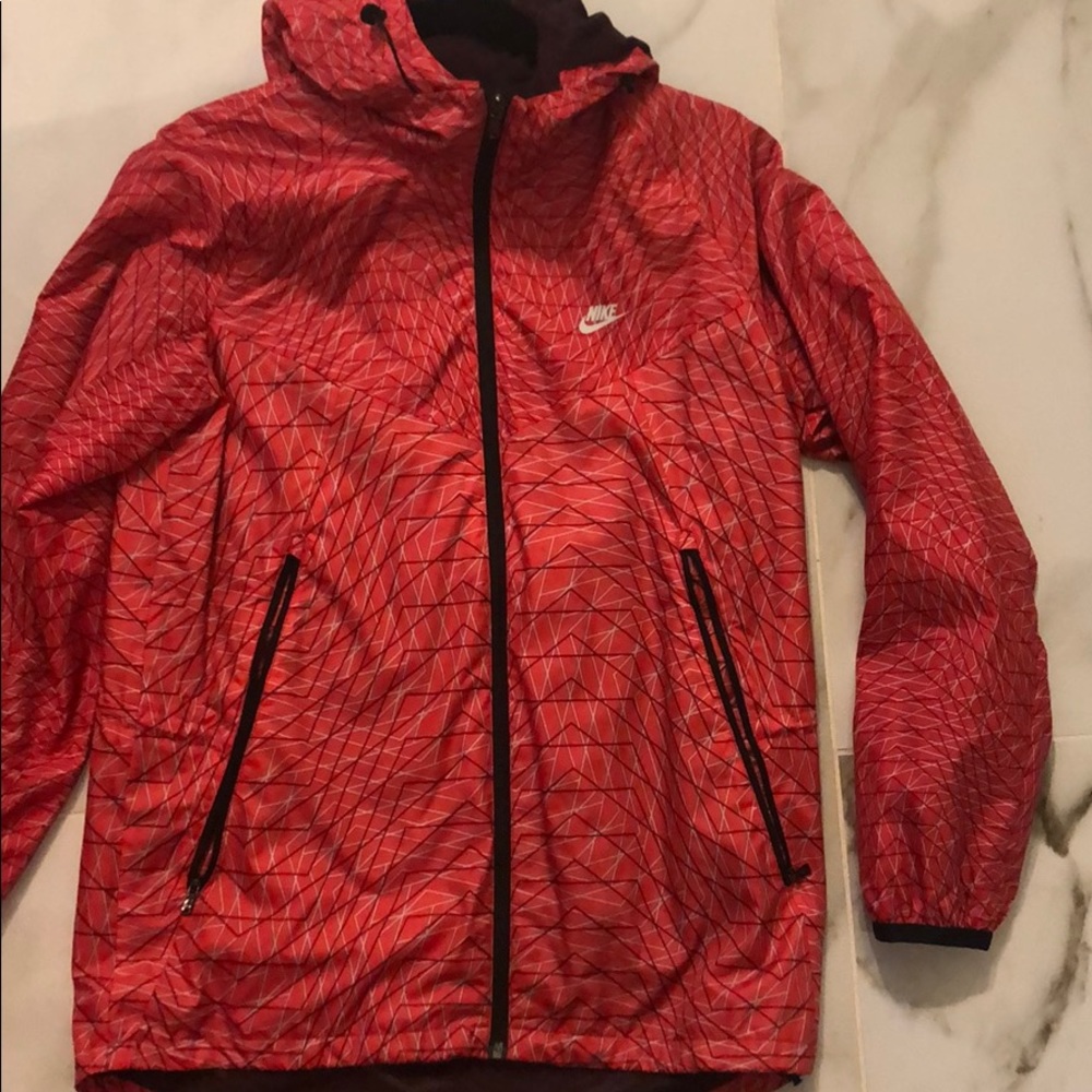 Red nike windbreaker jacket